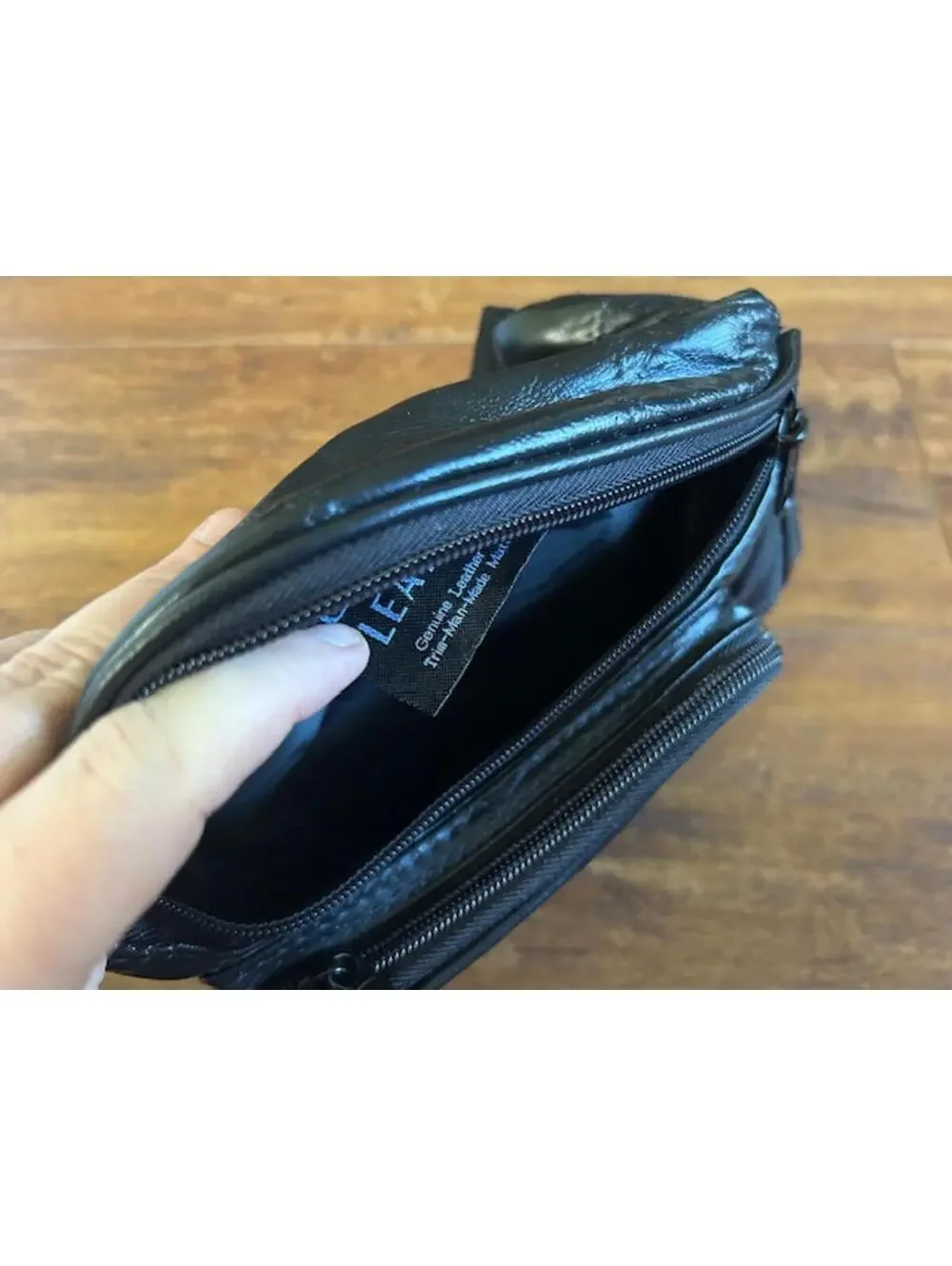 Black Genuine Leather Small Crossbody Bag